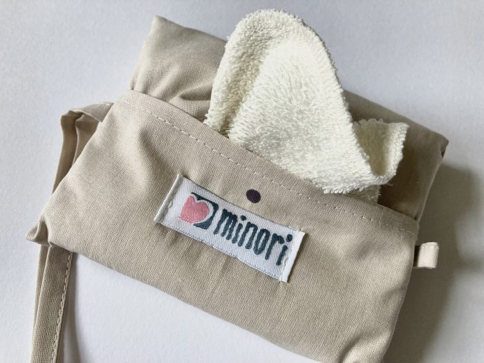 MINORI Frottír törlők kistasakban - Natúr színes pöttyökkel