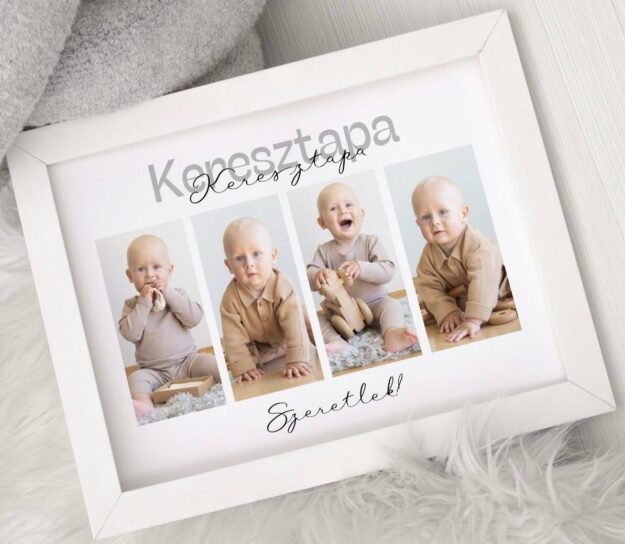 "Keresztapa/anya szeretlek" - Egyedi fotó ajándék