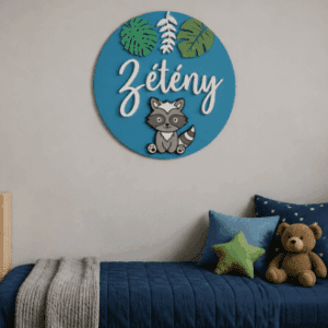 Kerek 3D fali/ajtó tábla - személyre szabható