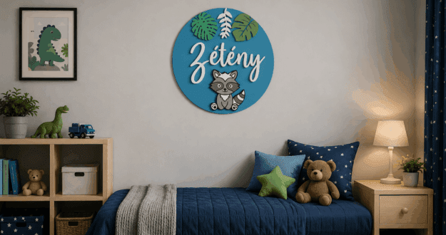Kerek 3D fali/ajtó tábla - személyre szabható