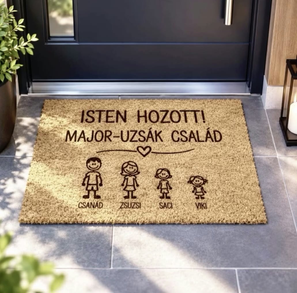 családtagos lábtörlő ajándékba