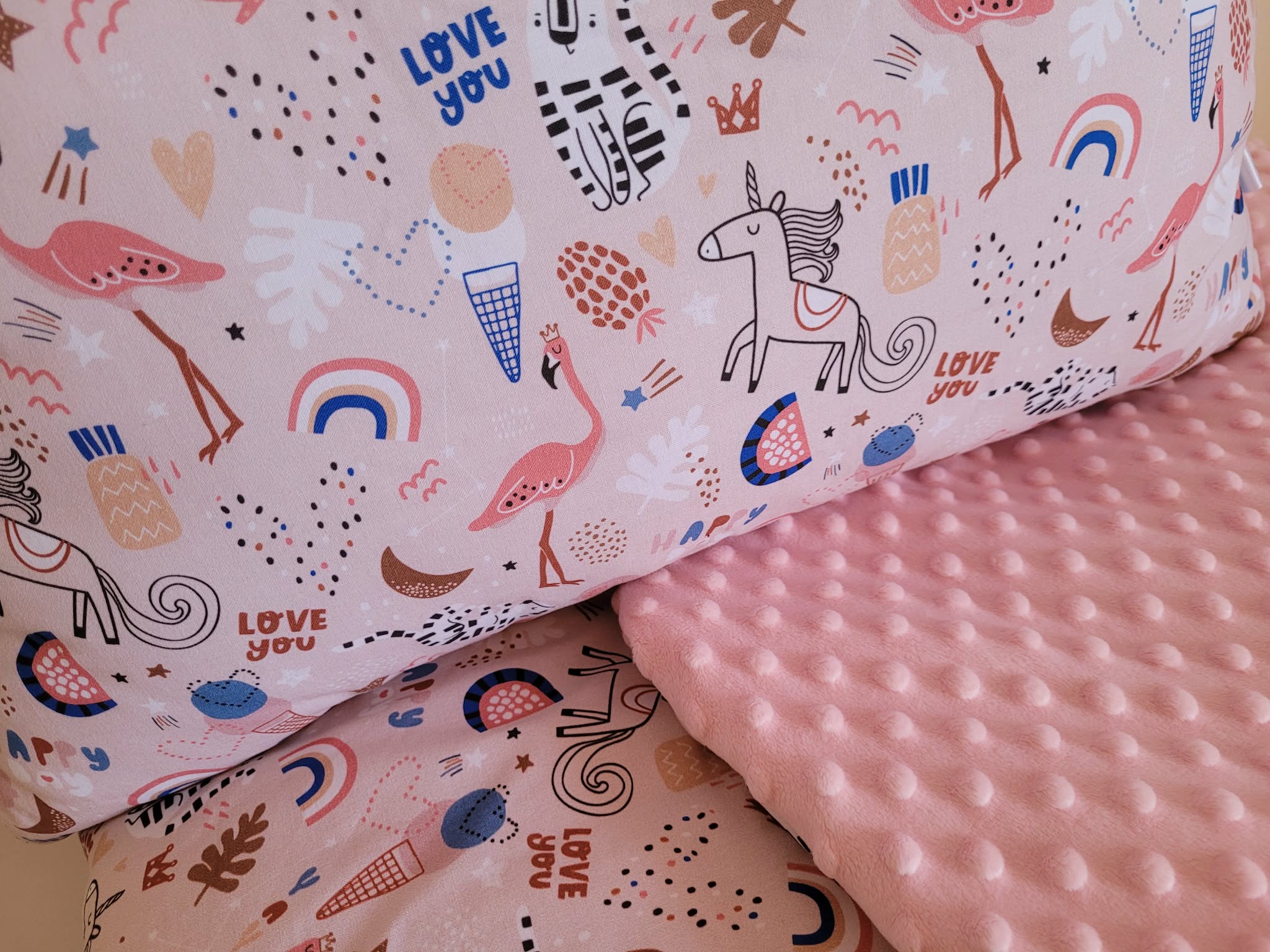 Ovis minky takaró és párna szett - Pink Wonderland - Image 5