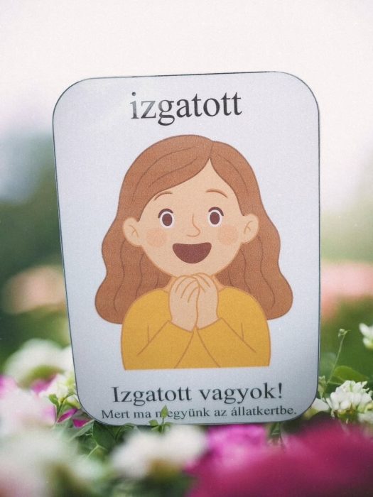 Érzelemkártyák gyerekeknek illusztrációkkal és példamondatokkal
