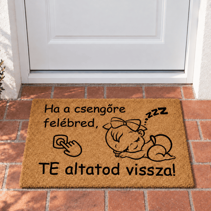 lézergravírozott lábtörlő vicces felirattal ajándékba