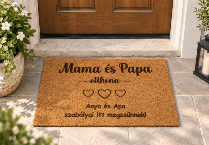 gravírozott lábtörlő ajándékba